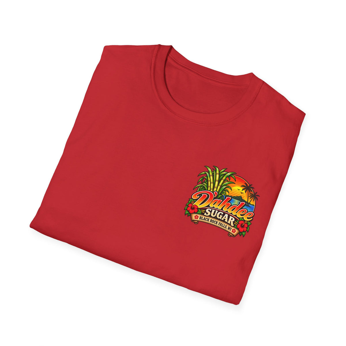 D’ahdee Sugar Company Tropical T-Shirt | Black Rock Falls WI | Vintage Island Graphic Tee