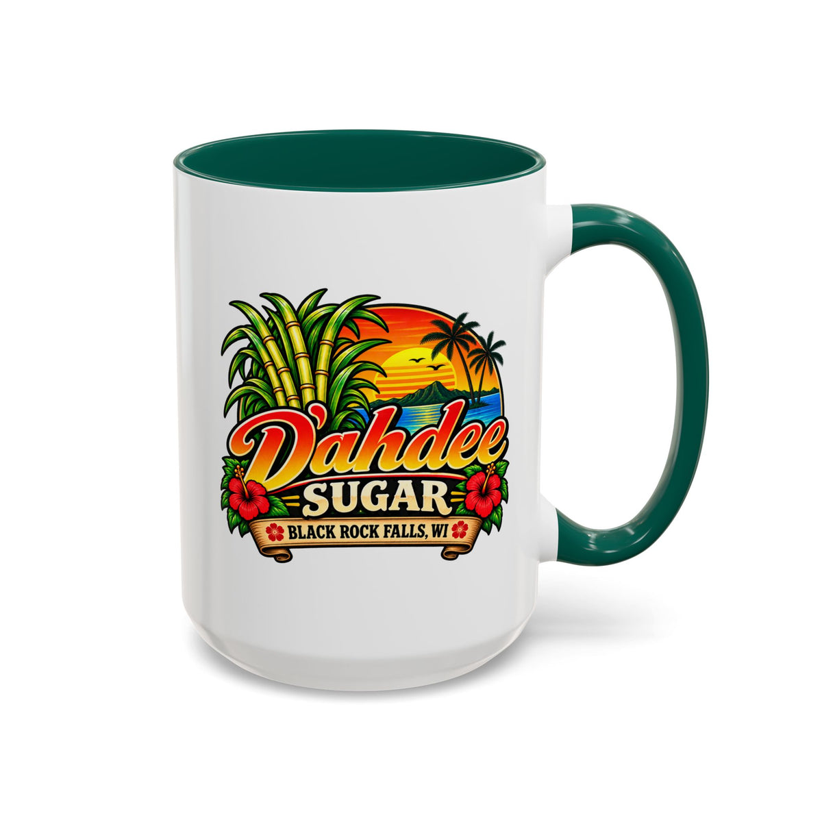 D’ahdee Sugar Company – Tropical Island Coffee Mug | Black Rock Falls, WI | 11oz & 15oz