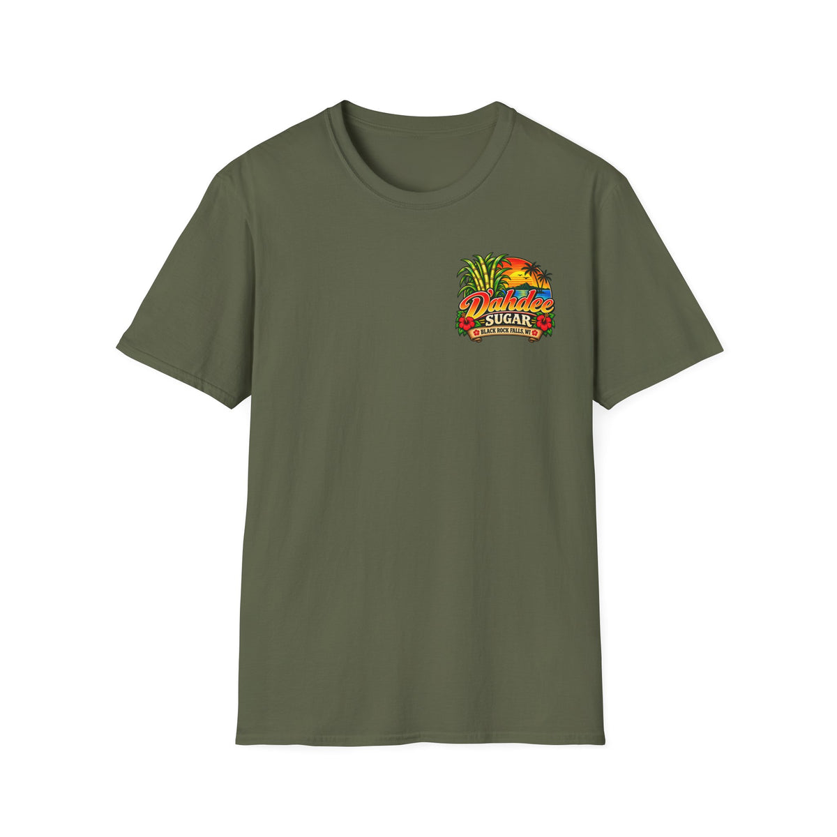 D’ahdee Sugar Company Tropical T-Shirt | Black Rock Falls WI | Vintage Island Graphic Tee