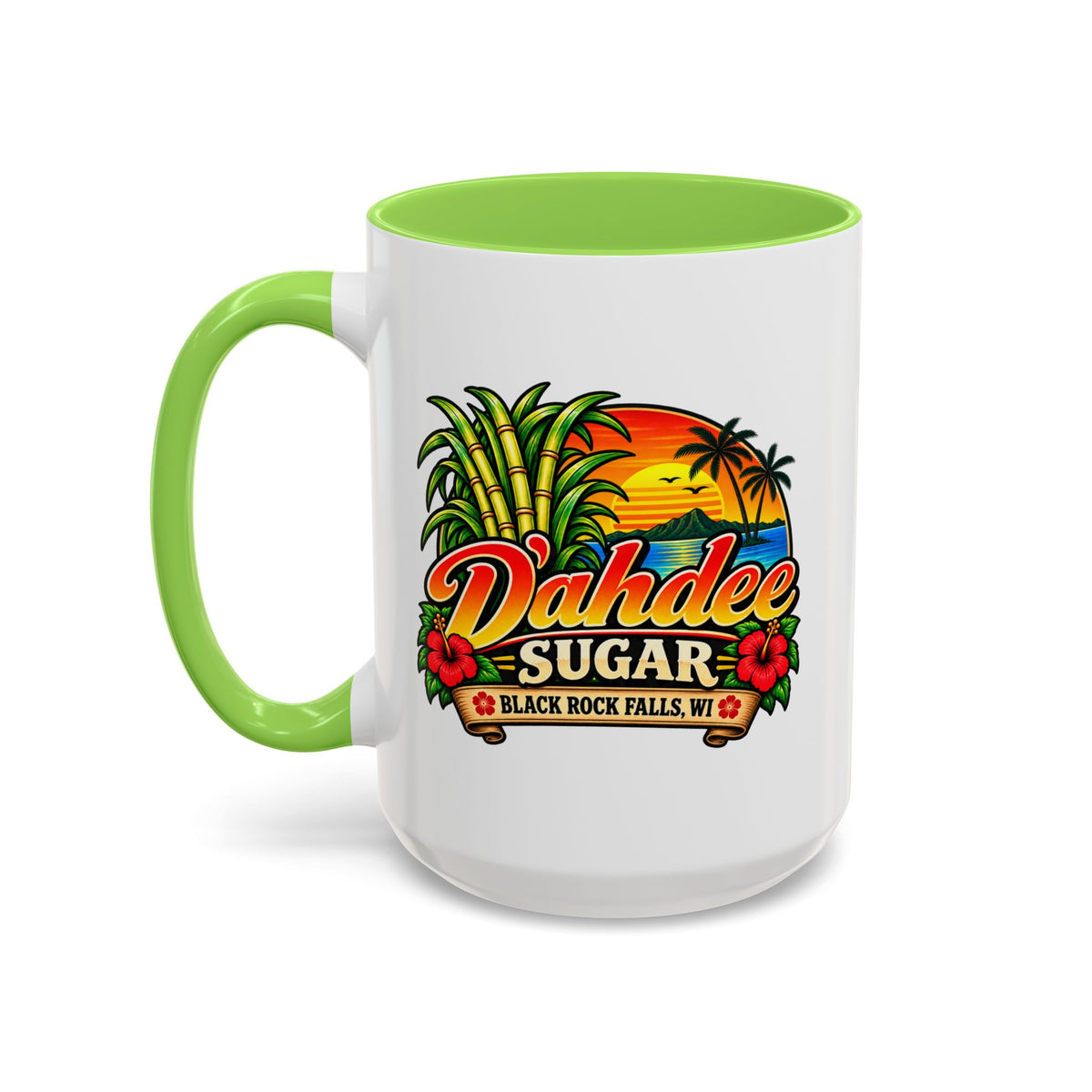D’ahdee Sugar Company – Tropical Island Coffee Mug | Black Rock Falls, WI | 11oz & 15oz