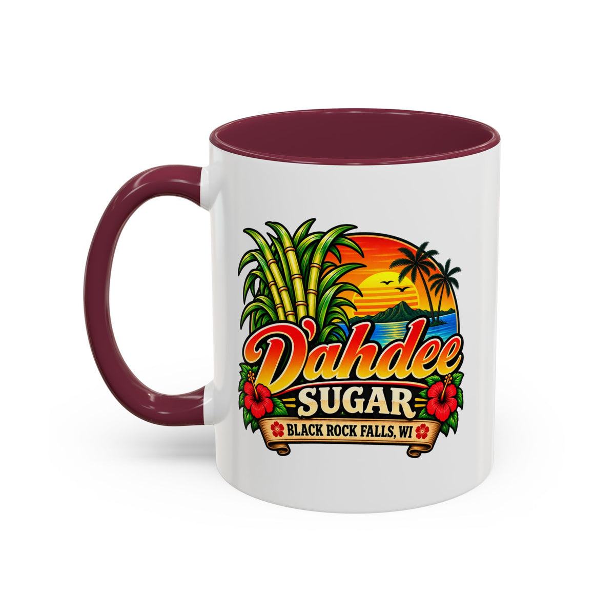 D’ahdee Sugar Company – Tropical Island Coffee Mug | Black Rock Falls, WI | 11oz & 15oz
