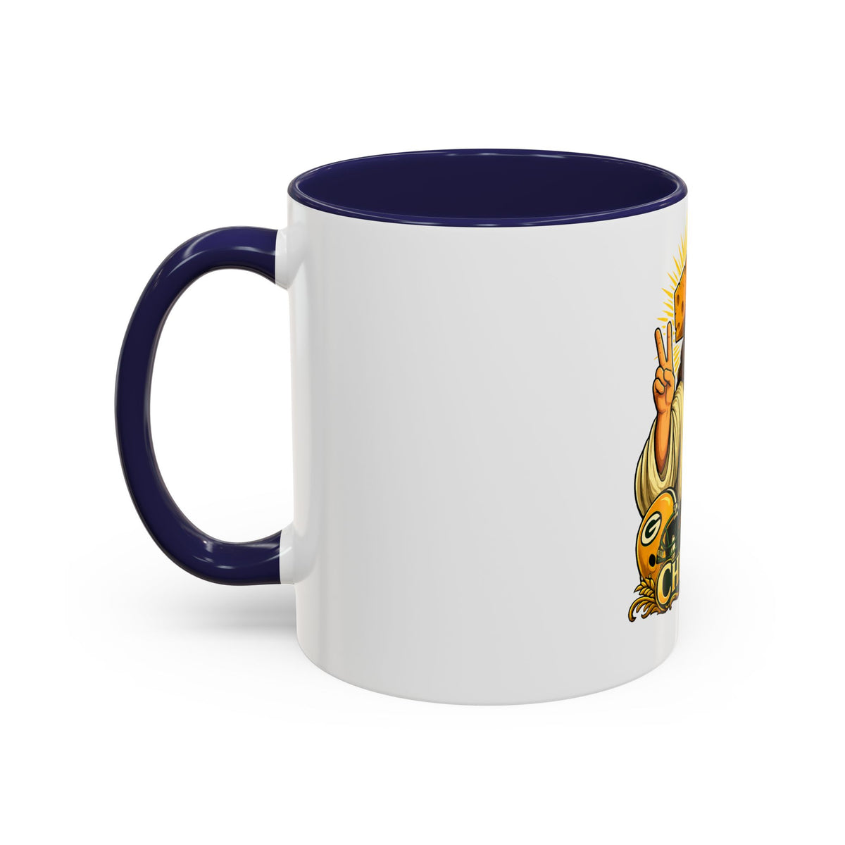 Cheesus Cheesehead Accent Coffee Mug (11oz)