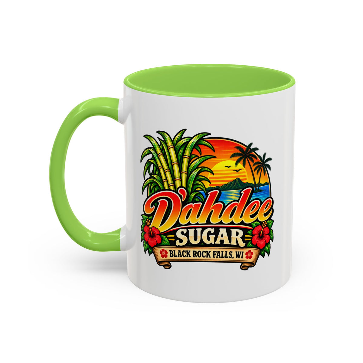 D’ahdee Sugar Company – Tropical Island Coffee Mug | Black Rock Falls, WI | 11oz & 15oz