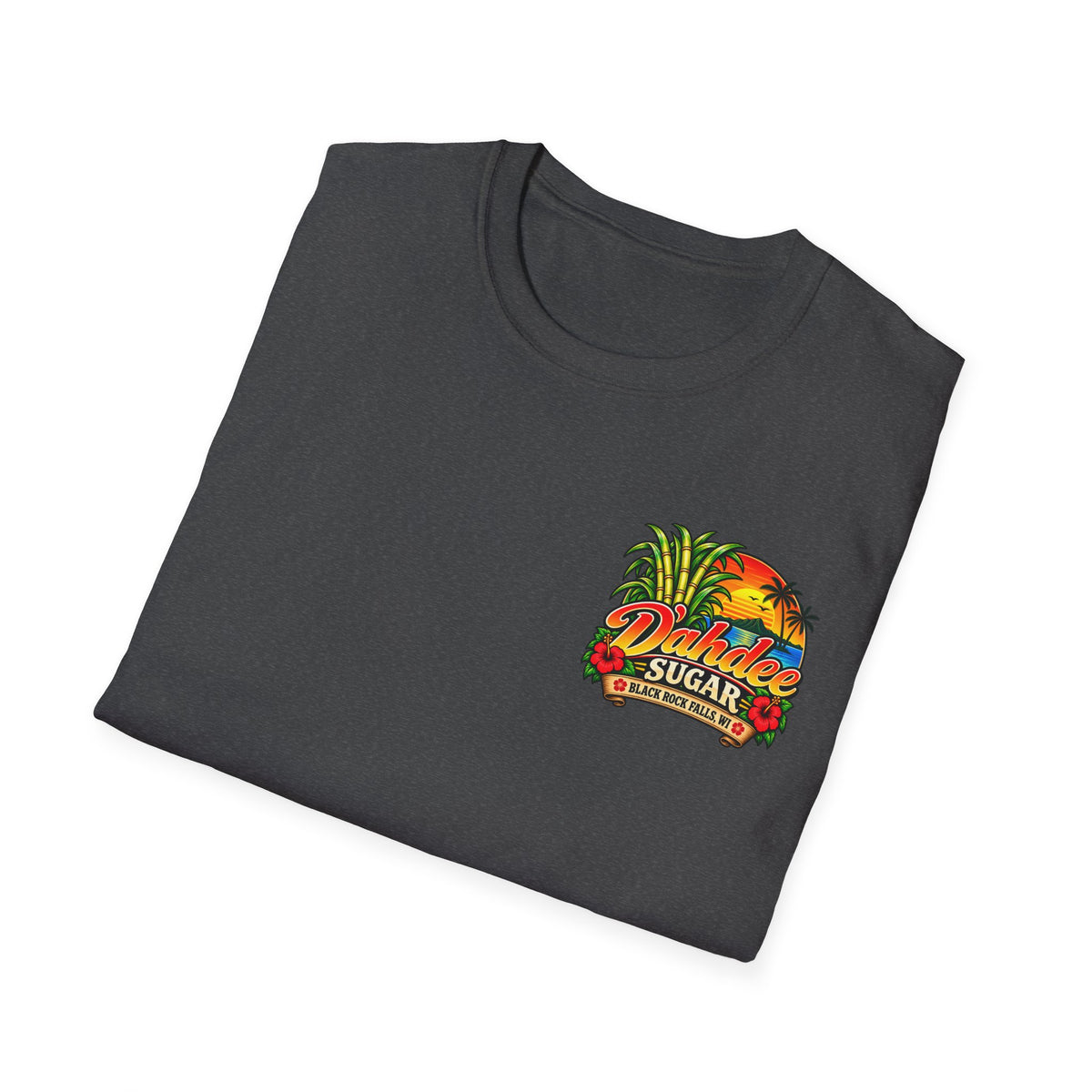 D’ahdee Sugar Company Tropical T-Shirt | Black Rock Falls WI | Vintage Island Graphic Tee