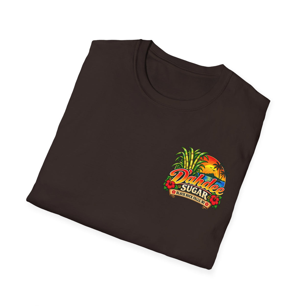 D’ahdee Sugar Company Tropical T-Shirt | Black Rock Falls WI | Vintage Island Graphic Tee