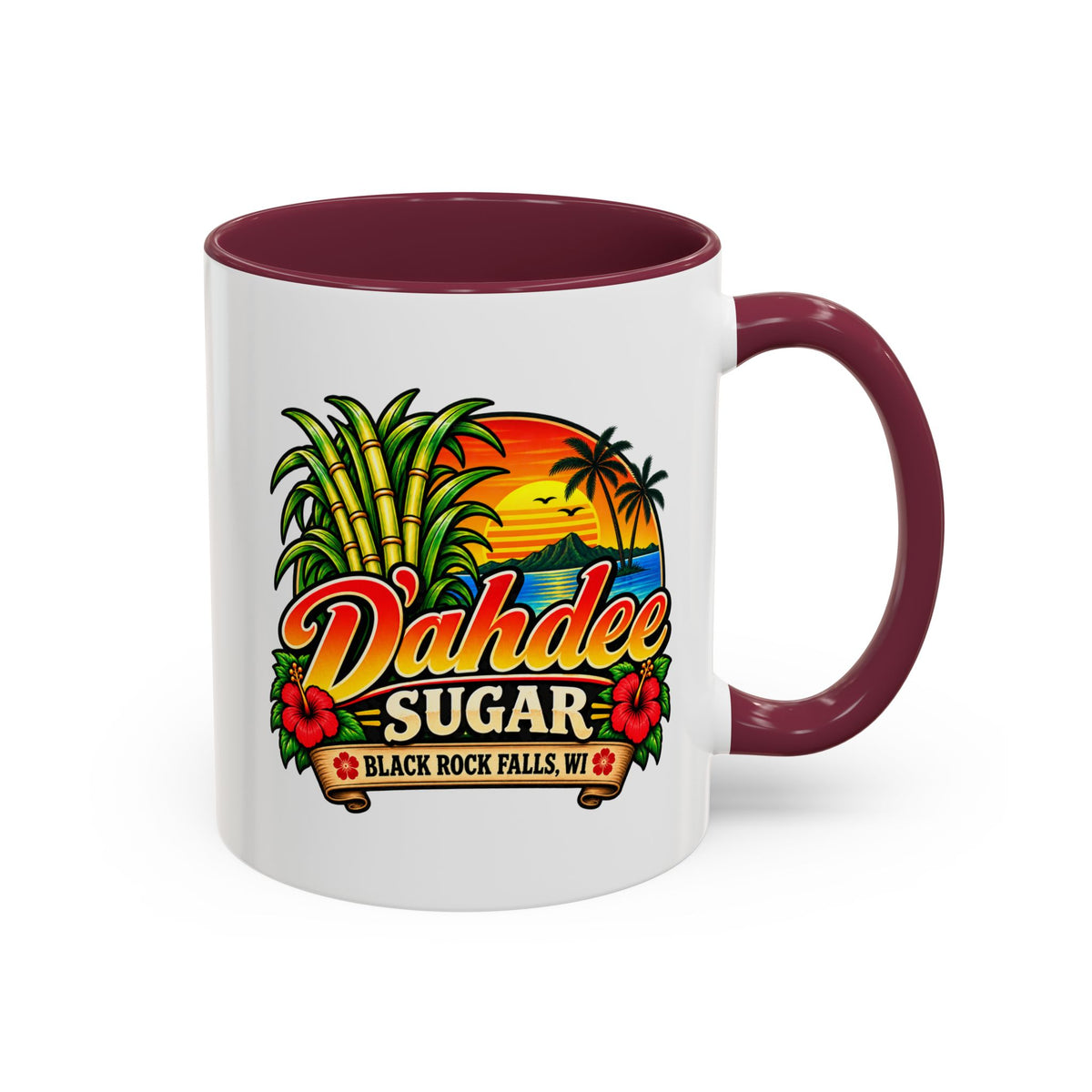 D’ahdee Sugar Company – Tropical Island Coffee Mug | Black Rock Falls, WI | 11oz & 15oz