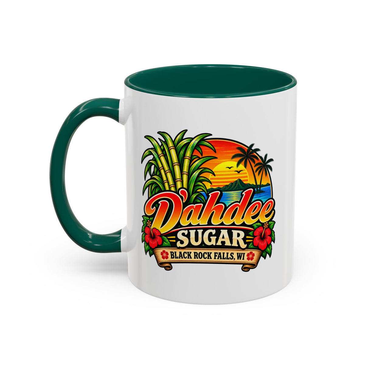 D’ahdee Sugar Company – Tropical Island Coffee Mug | Black Rock Falls, WI | 11oz & 15oz
