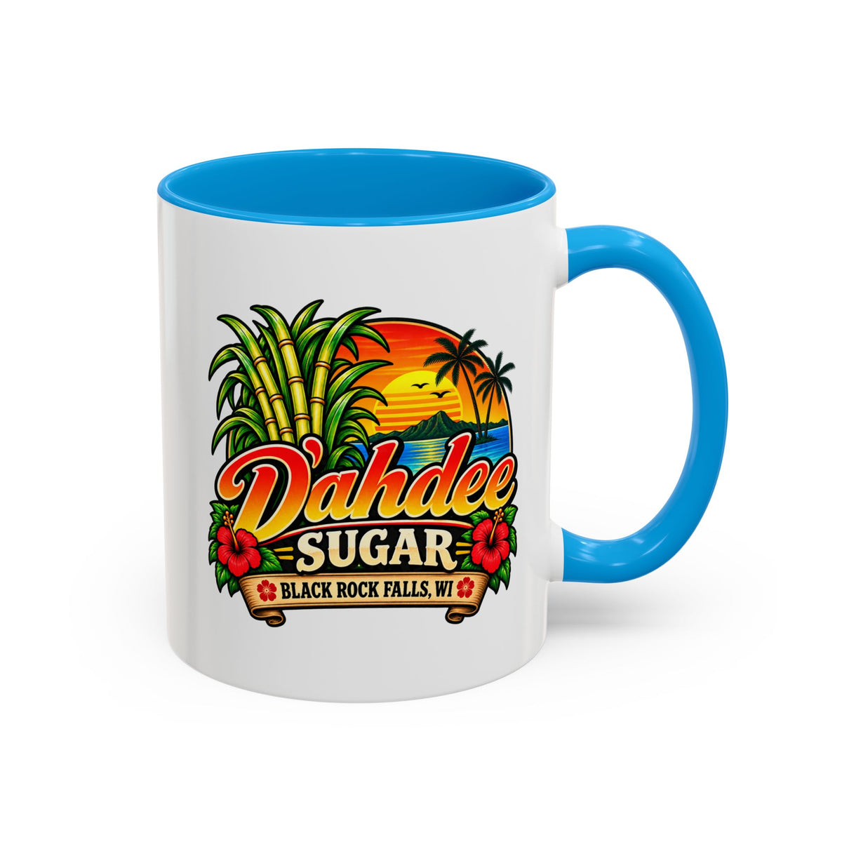 D’ahdee Sugar Company – Tropical Island Coffee Mug | Black Rock Falls, WI | 11oz & 15oz