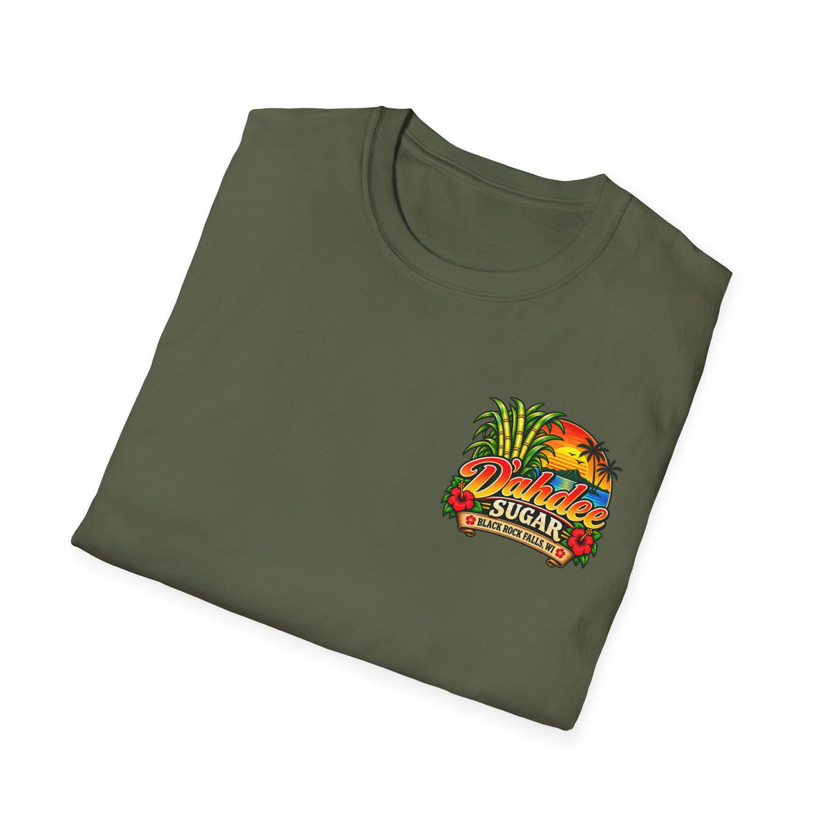 D’ahdee Sugar Company Tropical T-Shirt | Black Rock Falls WI | Vintage Island Graphic Tee