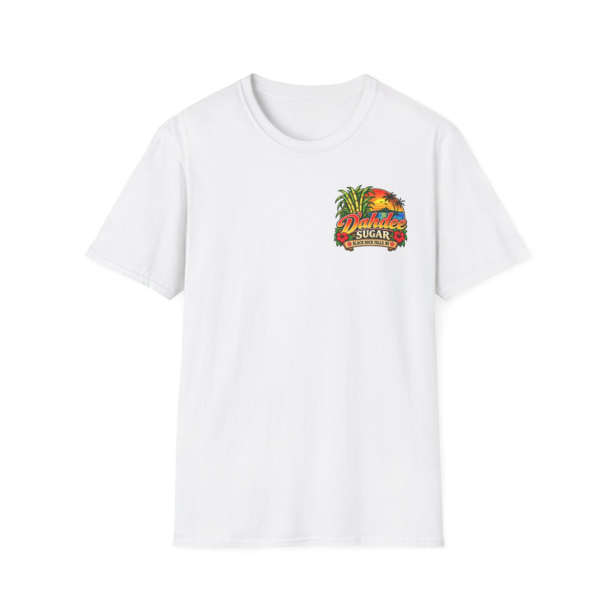D’ahdee Sugar Company Tropical T-Shirt | Black Rock Falls WI | Vintage Island Graphic Tee