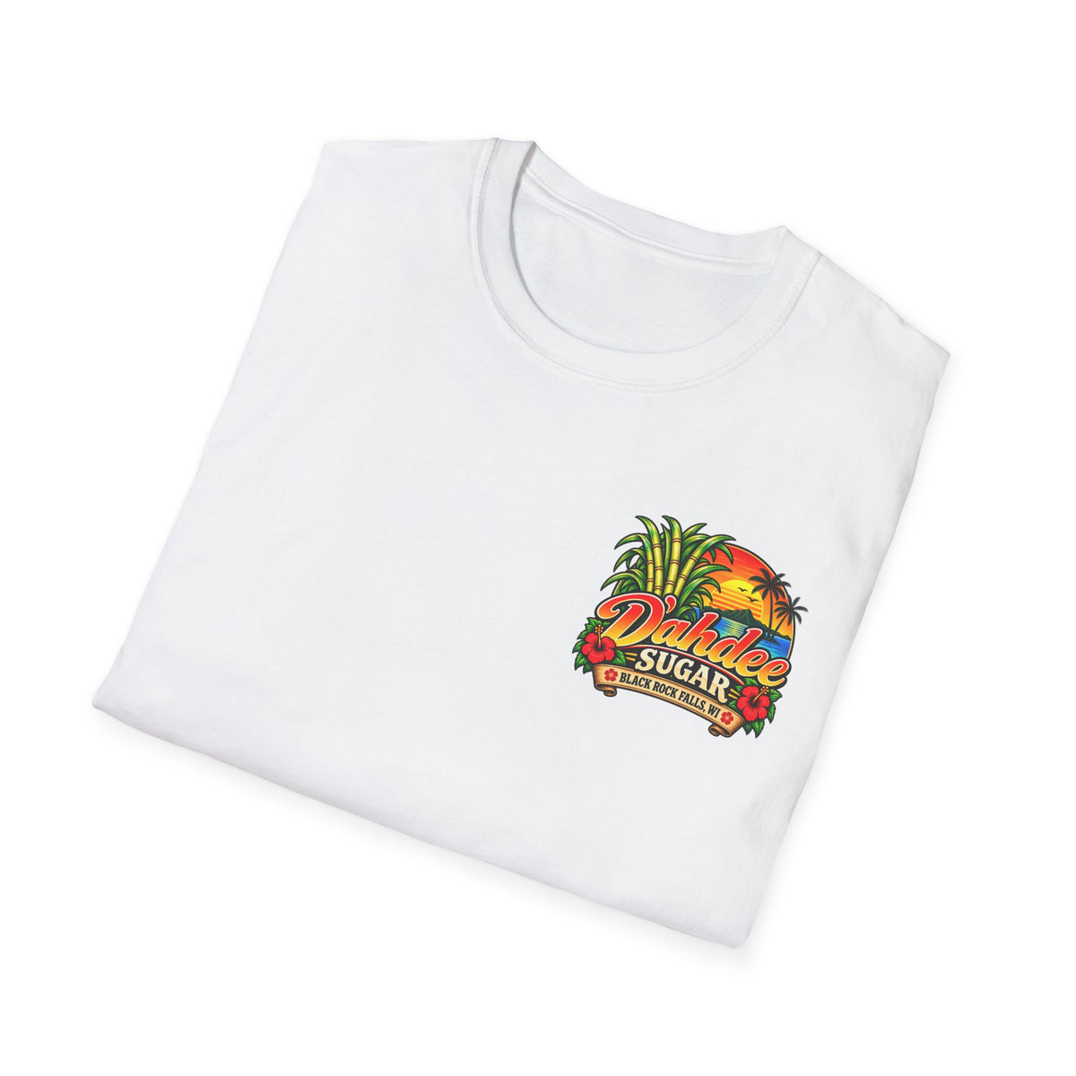 D’ahdee Sugar Company Tropical T-Shirt | Black Rock Falls WI | Vintage Island Graphic Tee