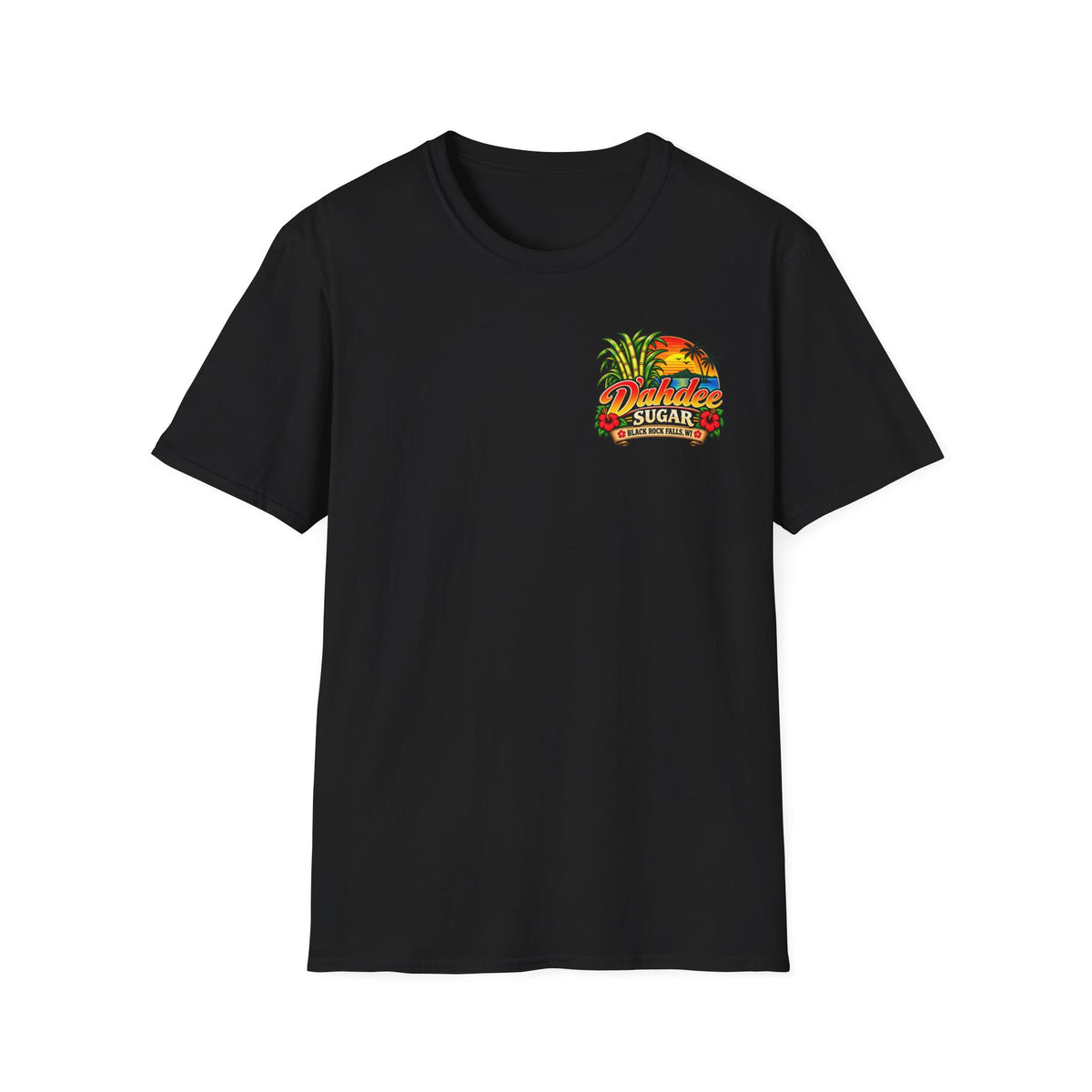 D’ahdee Sugar Company Tropical T-Shirt | Black Rock Falls WI | Vintage Island Graphic Tee