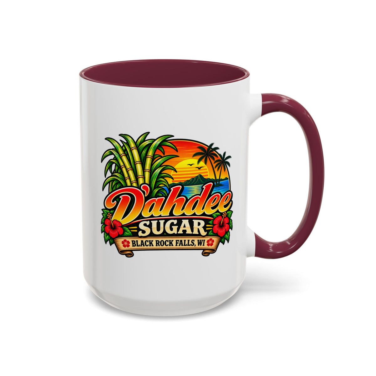 D’ahdee Sugar Company – Tropical Island Coffee Mug | Black Rock Falls, WI | 11oz & 15oz