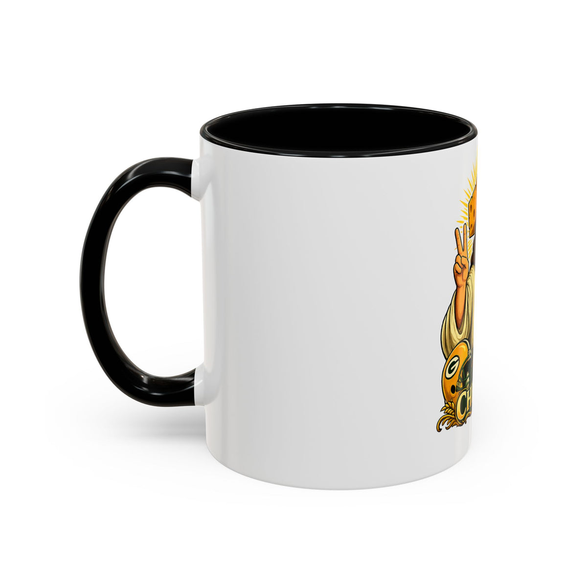 Cheesus Cheesehead Accent Coffee Mug (11oz)