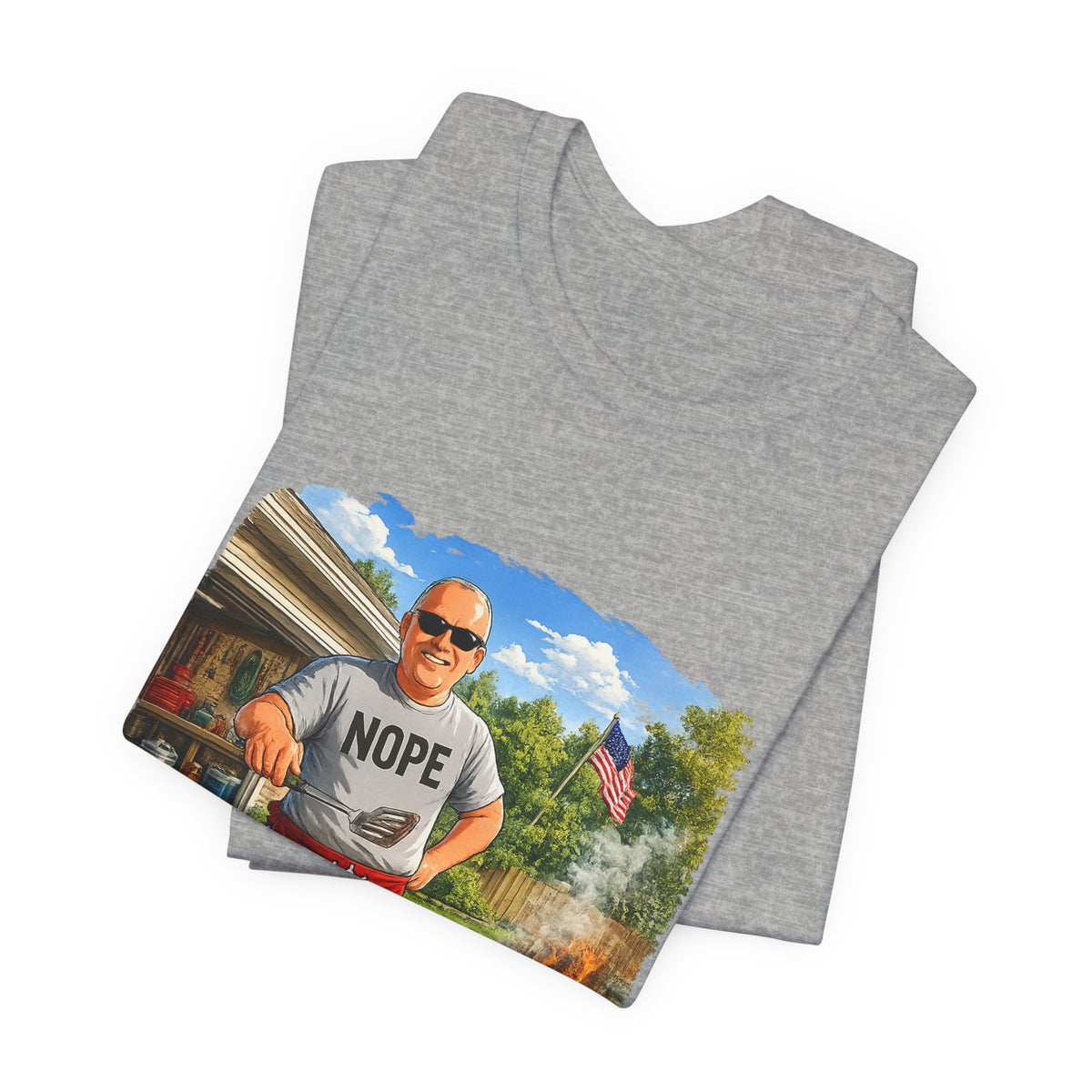 King of the Grill BBQ T‑Shirt — 'Nope, King of the Grill' Funny BBQ Tee