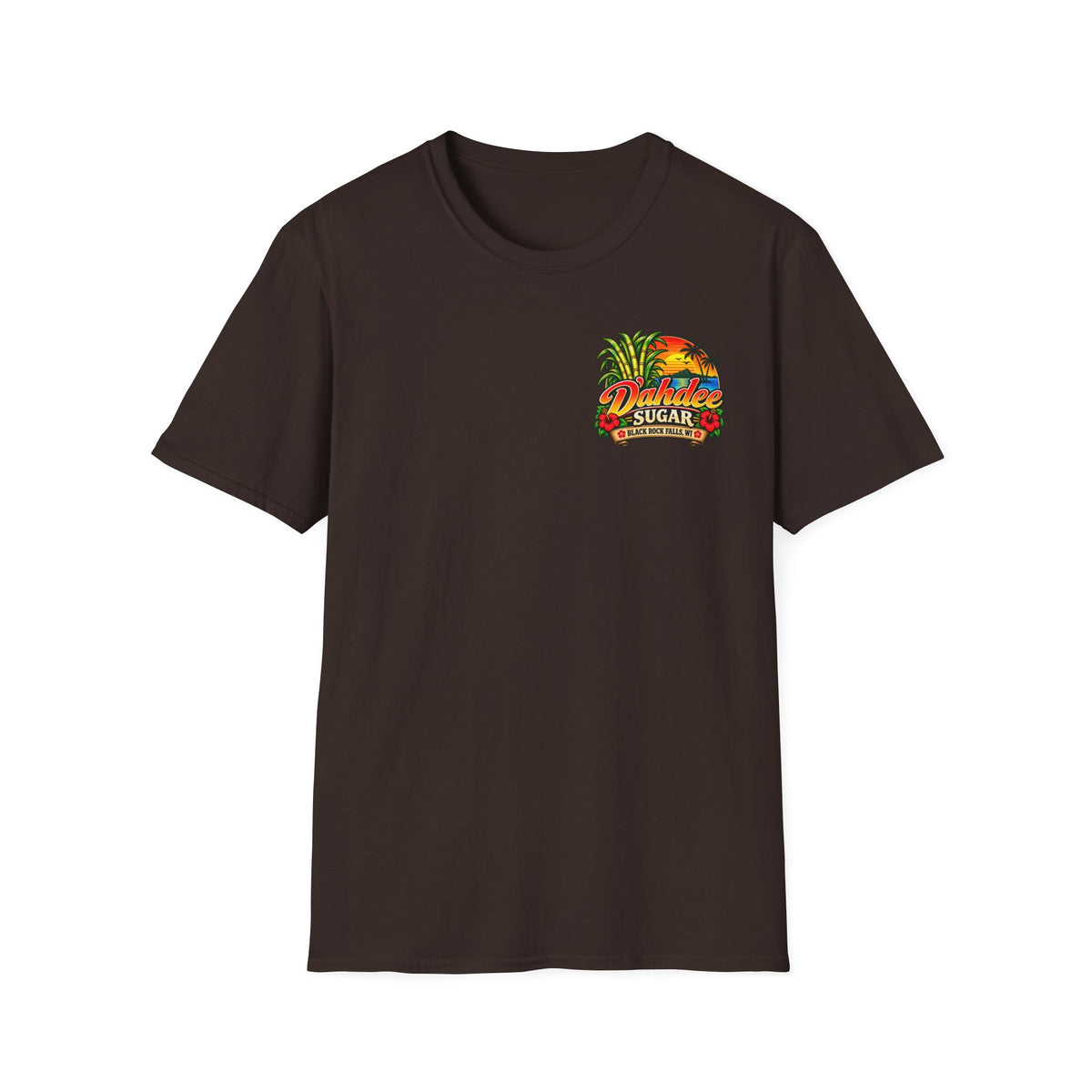 D’ahdee Sugar Company Tropical T-Shirt | Black Rock Falls WI | Vintage Island Graphic Tee