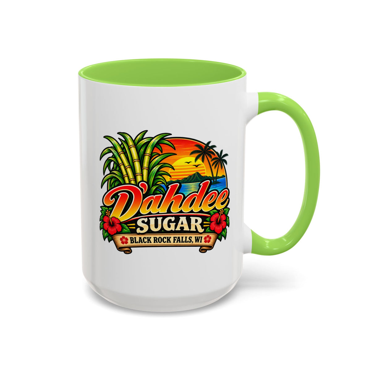 D’ahdee Sugar Company – Tropical Island Coffee Mug | Black Rock Falls, WI | 11oz & 15oz