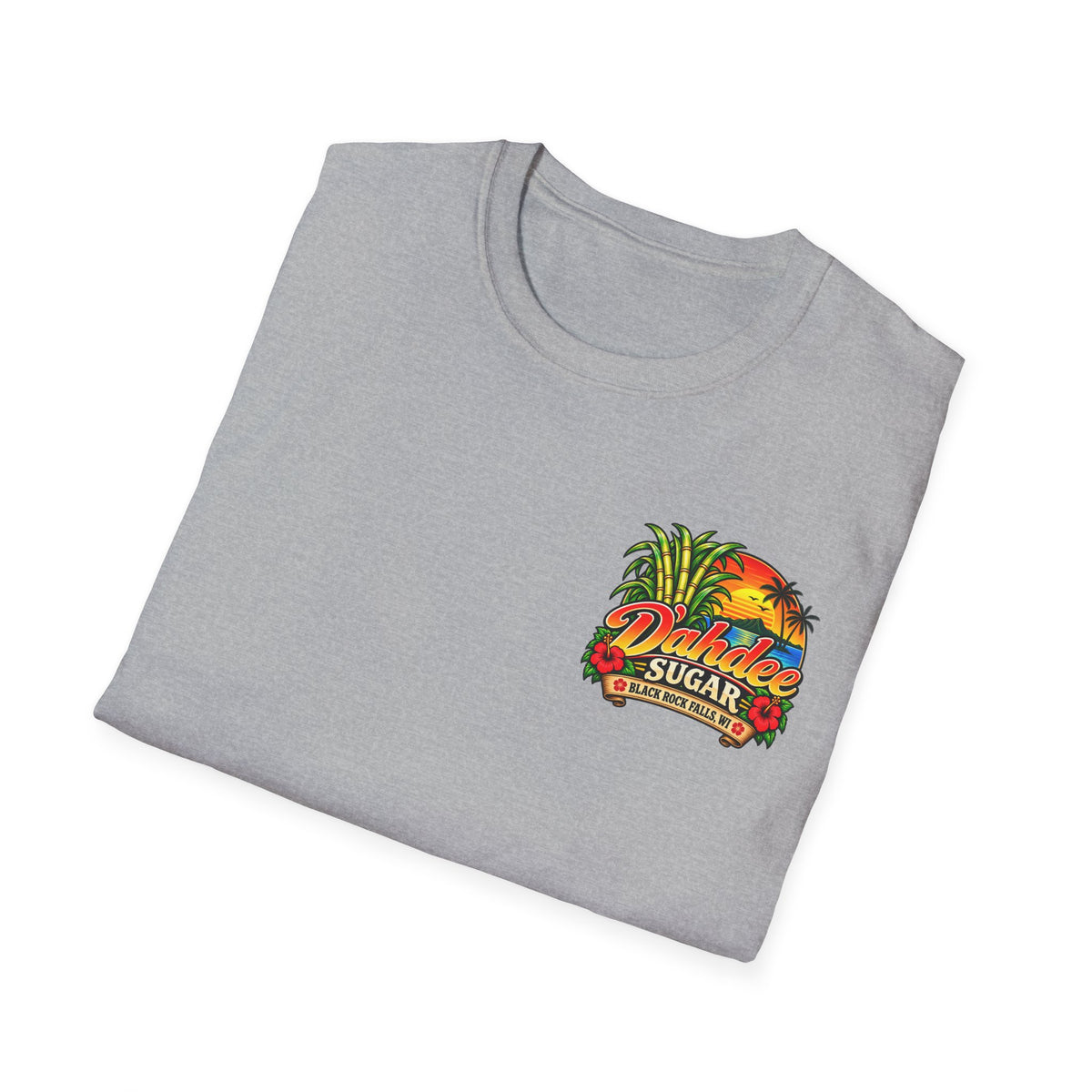 D’ahdee Sugar Company Tropical T-Shirt | Black Rock Falls WI | Vintage Island Graphic Tee