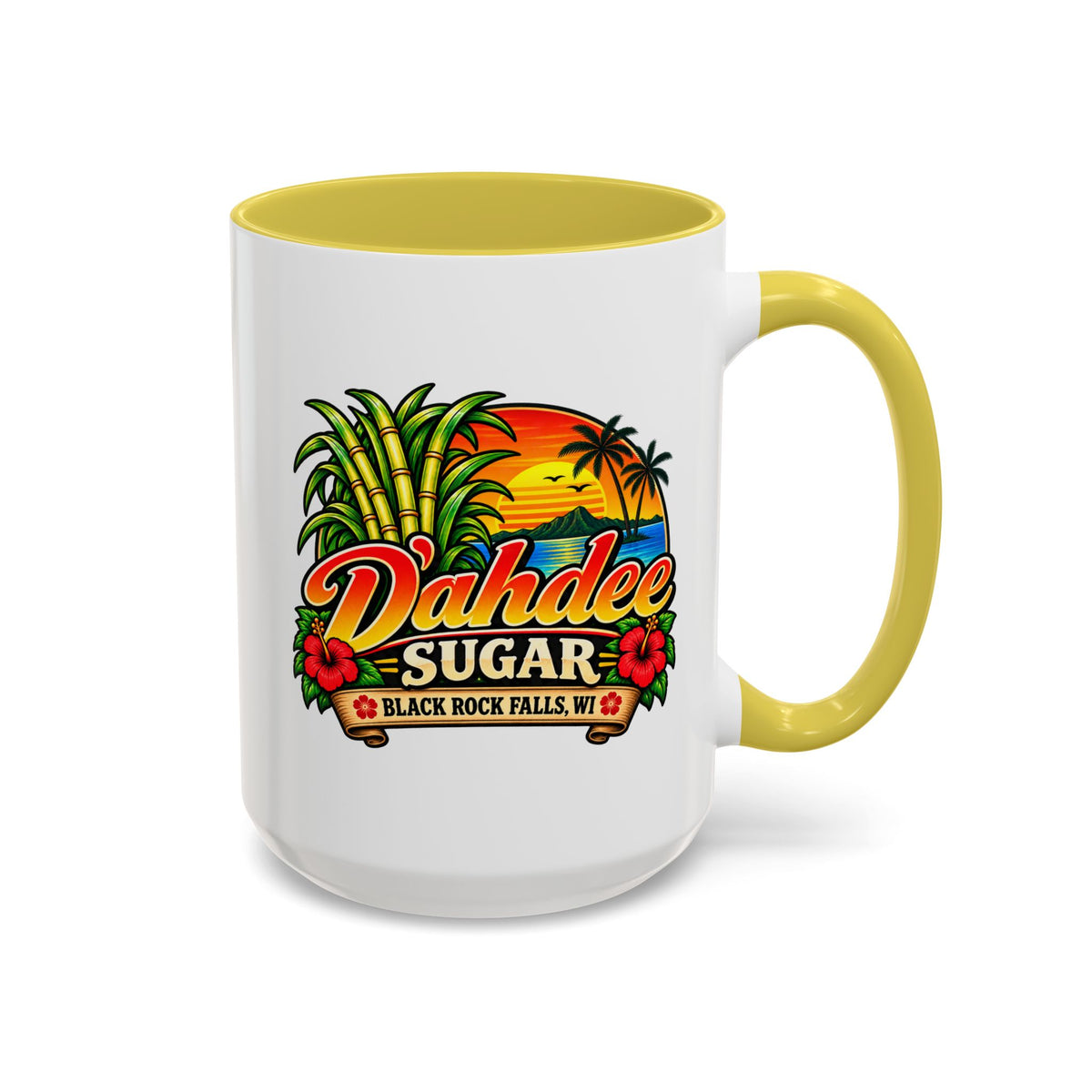 D’ahdee Sugar Company – Tropical Island Coffee Mug | Black Rock Falls, WI | 11oz & 15oz