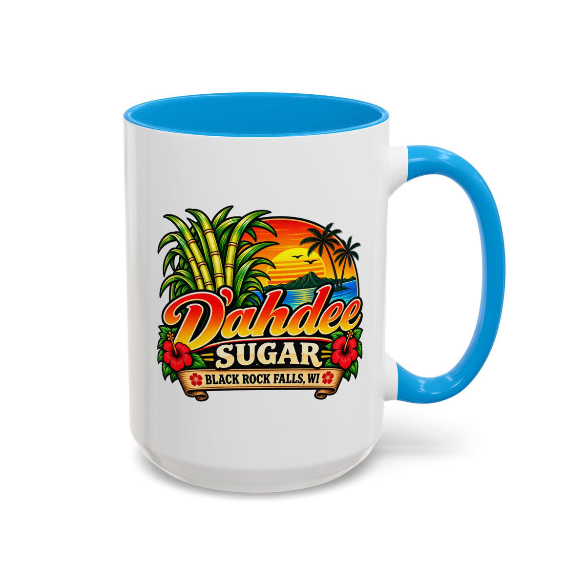 D’ahdee Sugar Company – Tropical Island Coffee Mug | Black Rock Falls, WI | 11oz & 15oz