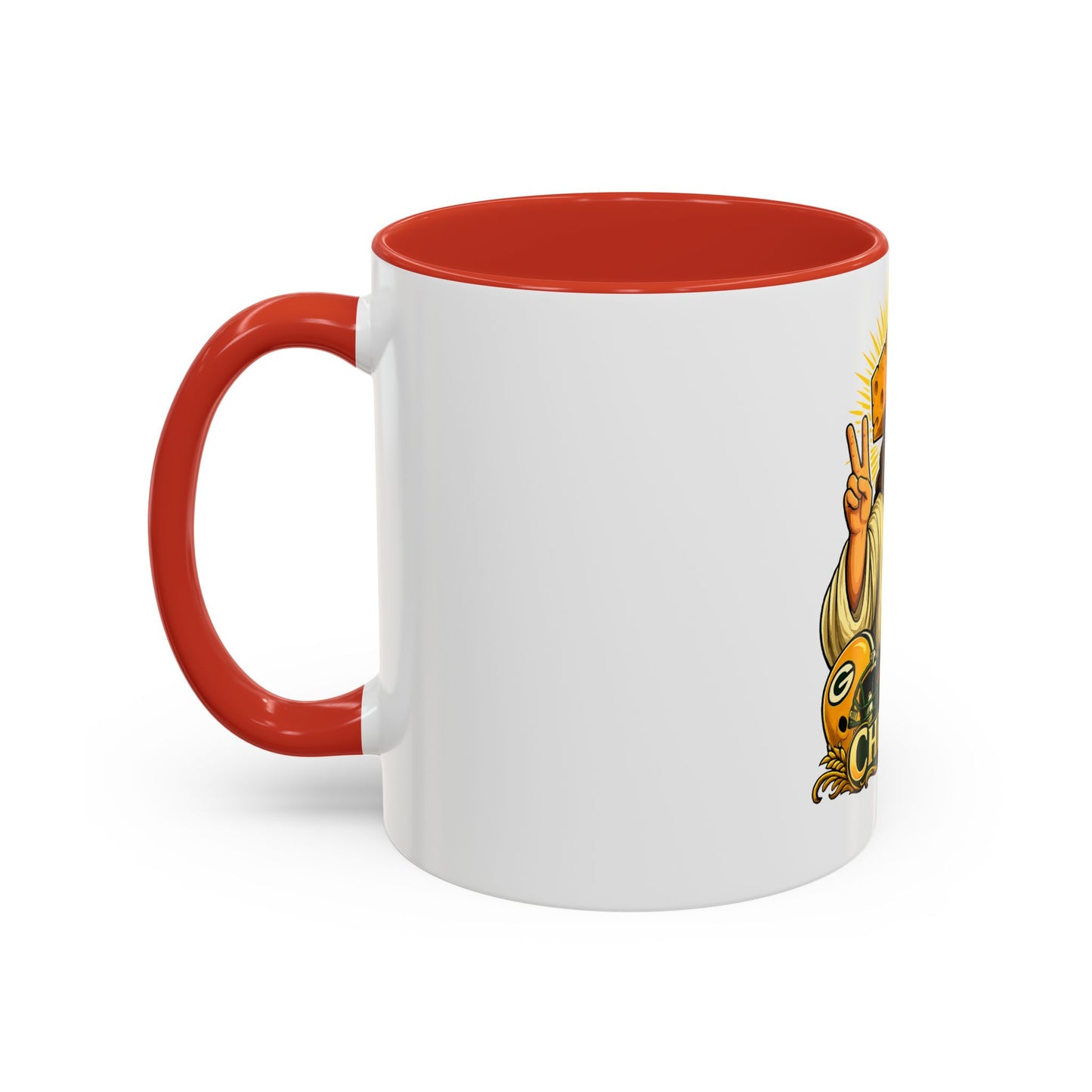 Cheesus Cheesehead Accent Coffee Mug (11oz)