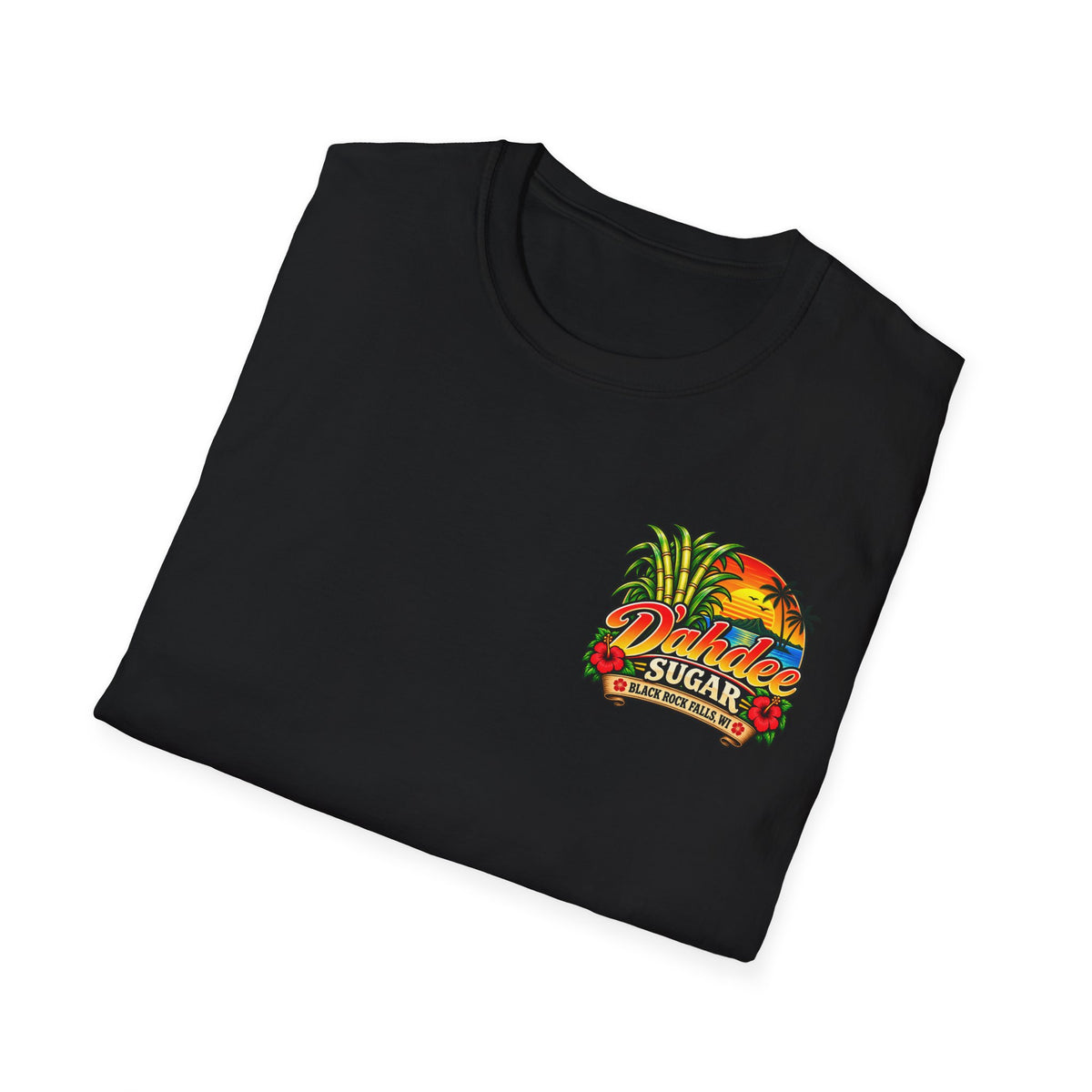 D’ahdee Sugar Company Tropical T-Shirt | Black Rock Falls WI | Vintage Island Graphic Tee