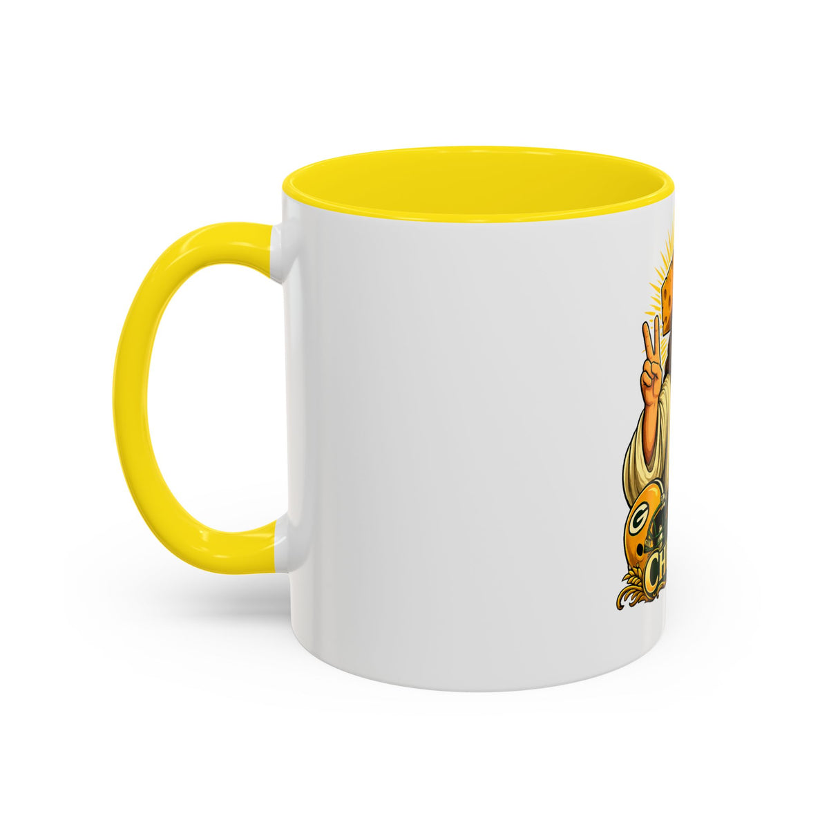 Cheesus Cheesehead Accent Coffee Mug (11oz)
