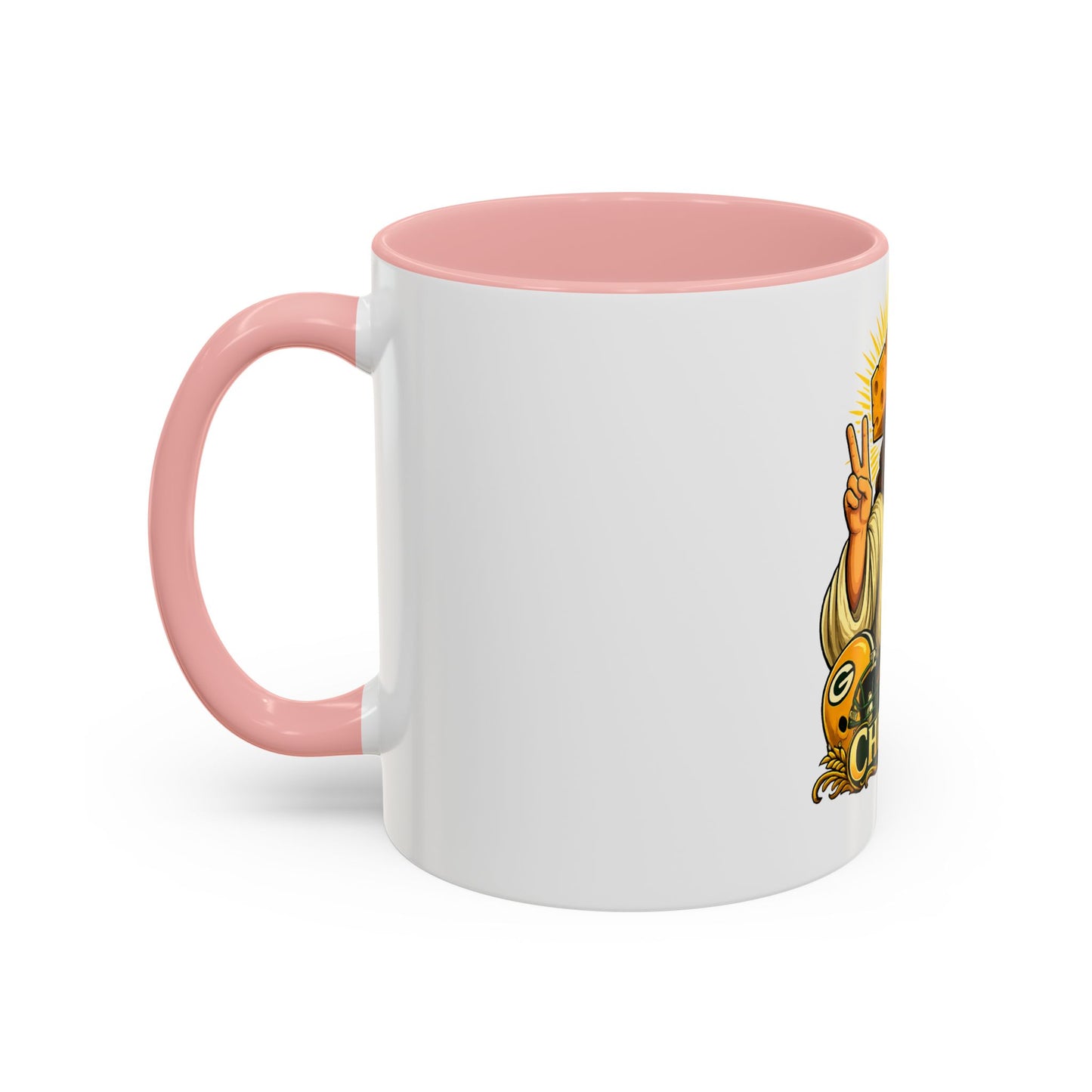 Cheesus Cheesehead Accent Coffee Mug (11oz)