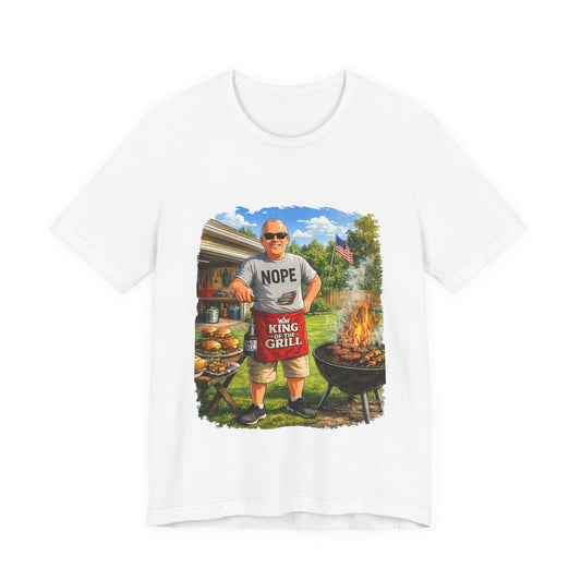 King of the Grill BBQ T‑Shirt — 'Nope, King of the Grill' Funny BBQ Tee