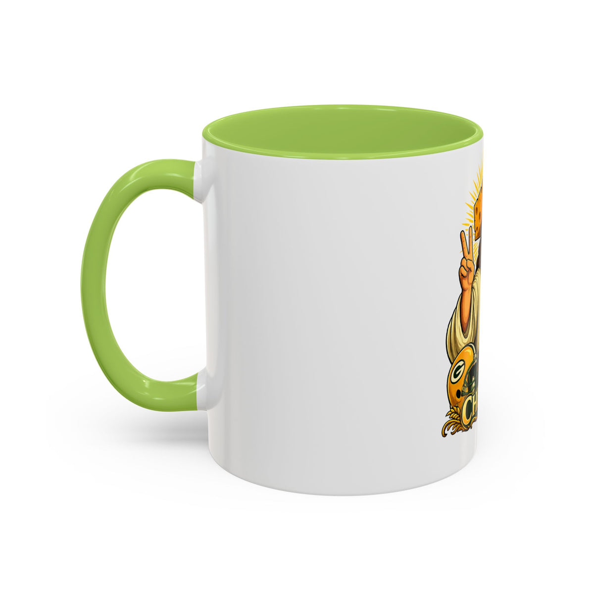 Cheesus Cheesehead Accent Coffee Mug (11oz)