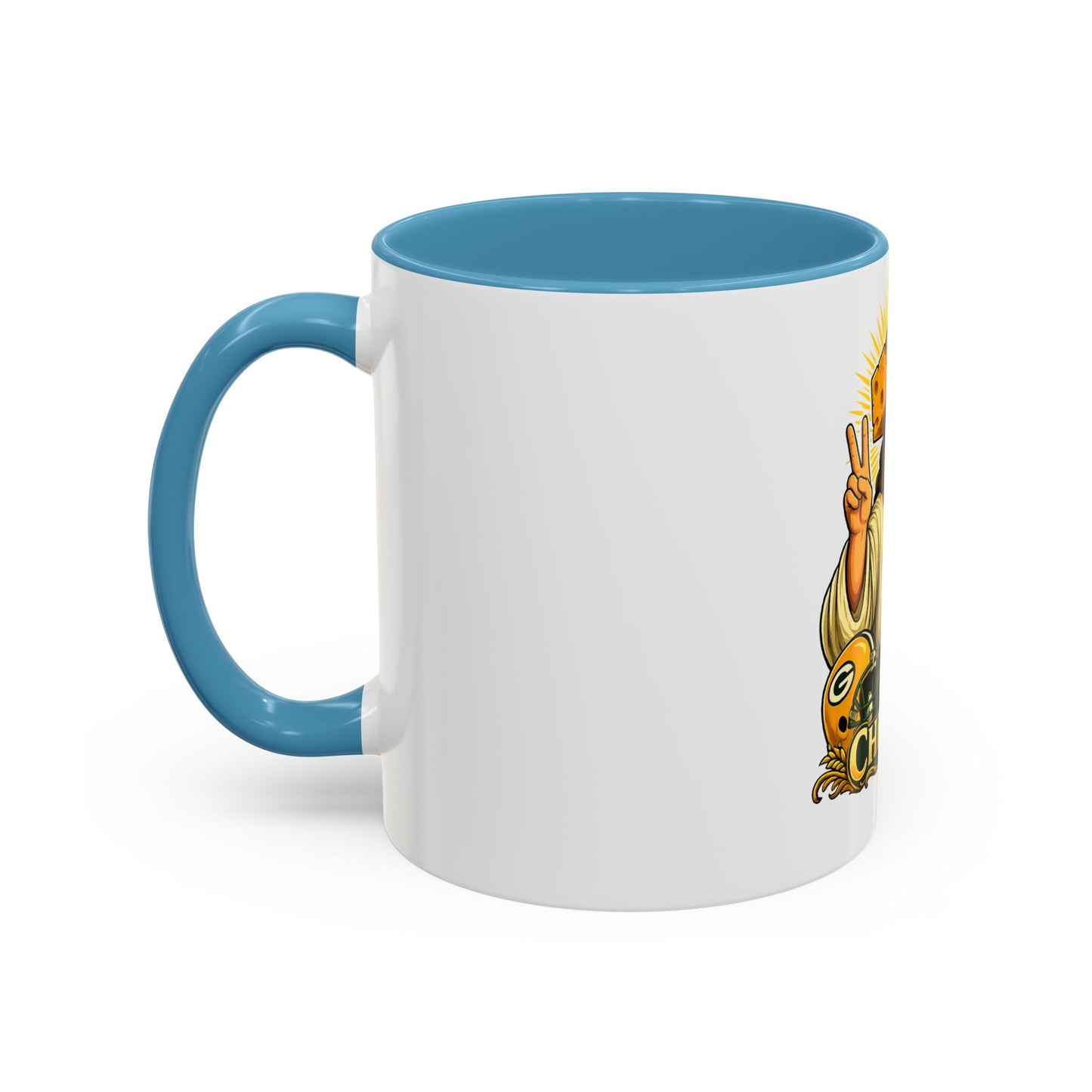 Cheesus Cheesehead Accent Coffee Mug (11oz)