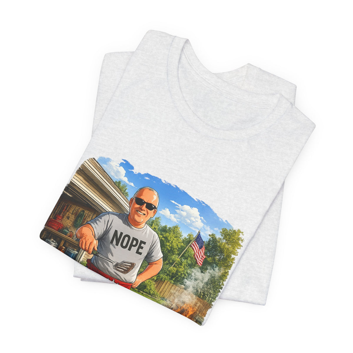 King of the Grill BBQ T‑Shirt — 'Nope, King of the Grill' Funny BBQ Tee