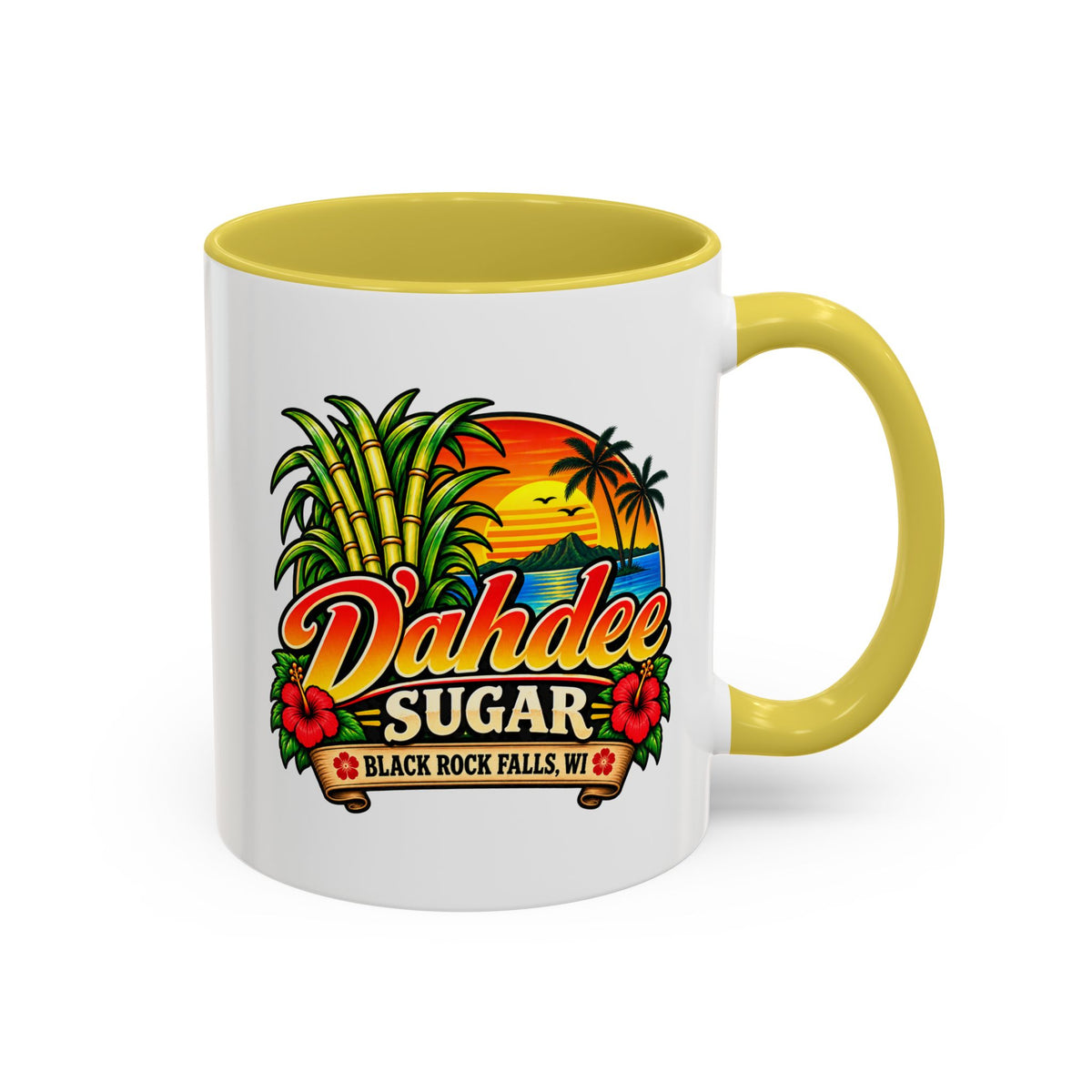 D’ahdee Sugar Company – Tropical Island Coffee Mug | Black Rock Falls, WI | 11oz & 15oz