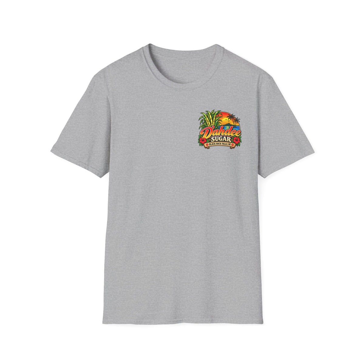 D’ahdee Sugar Company Tropical T-Shirt | Black Rock Falls WI | Vintage Island Graphic Tee