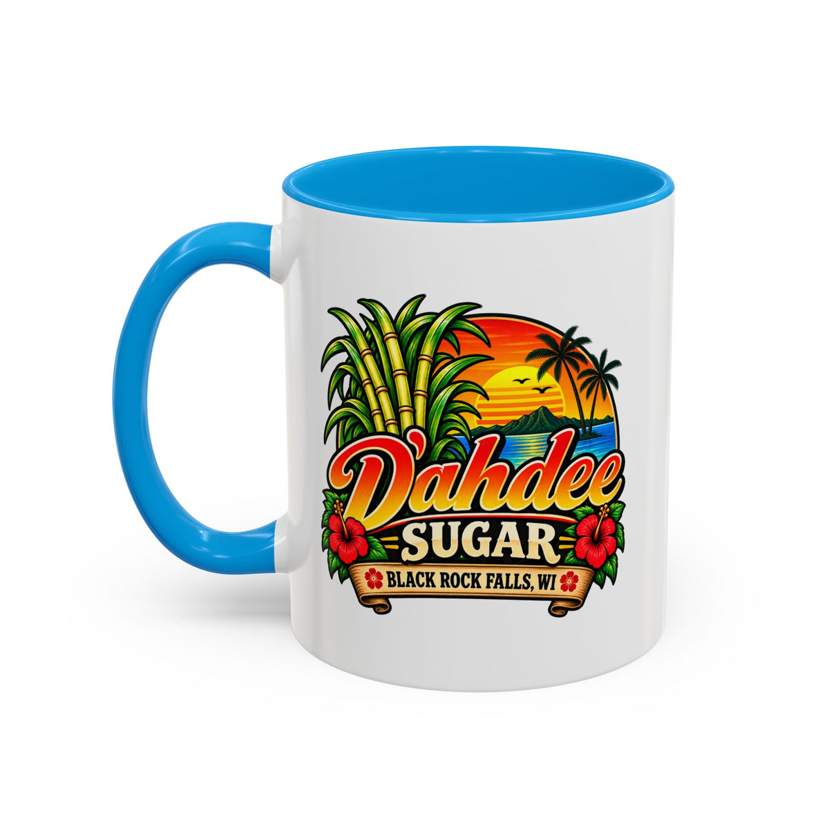 D’ahdee Sugar Company – Tropical Island Coffee Mug | Black Rock Falls, WI | 11oz & 15oz