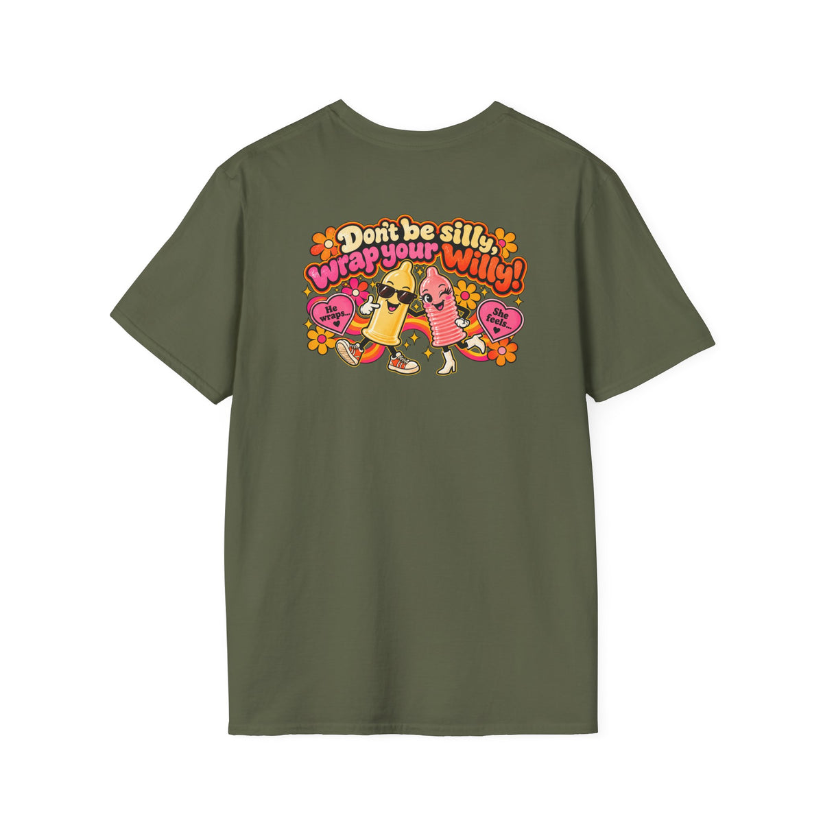 Don’t Be Silly, Wrap Your Willy! | Retro 70s Humor T-Shirt