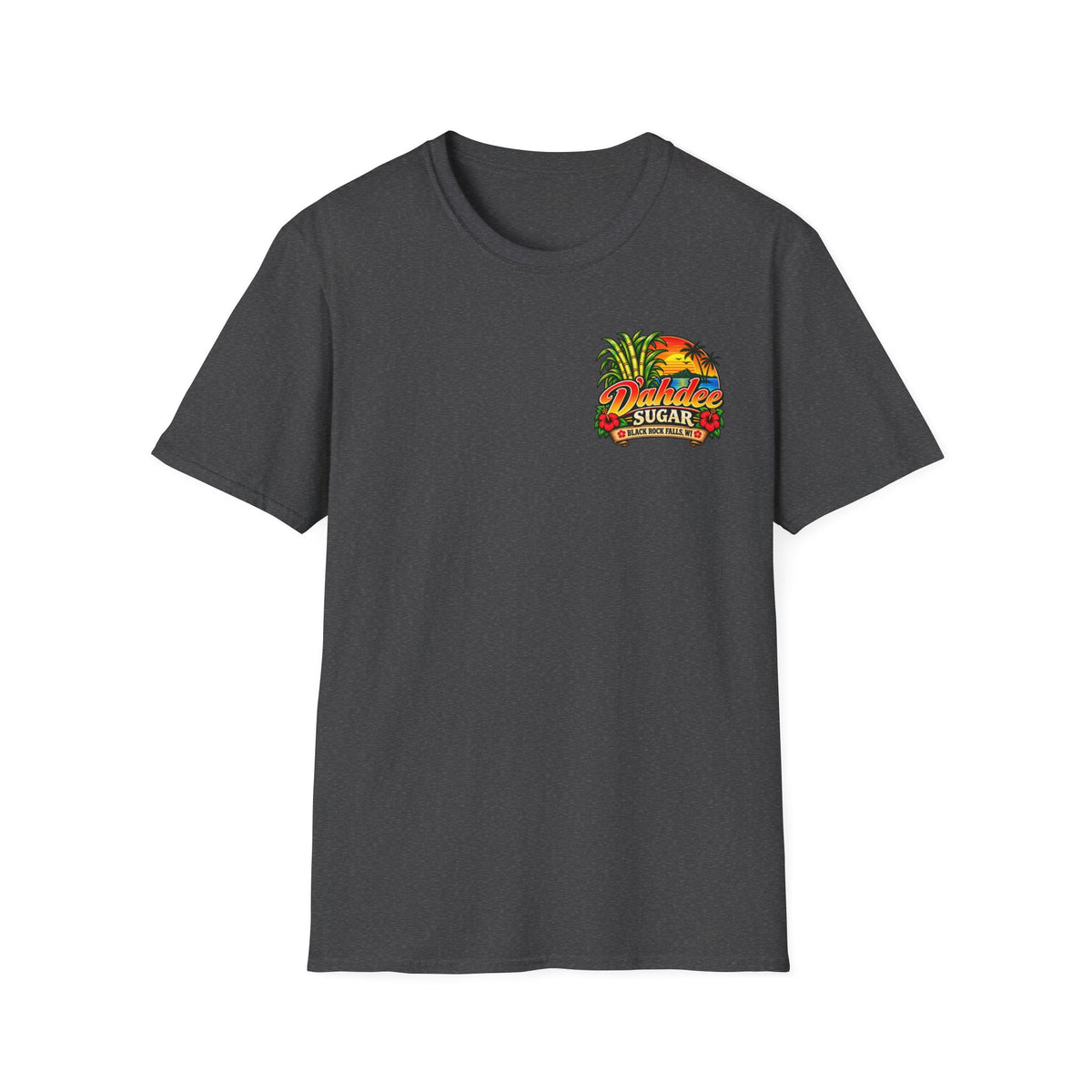D’ahdee Sugar Company Tropical T-Shirt | Black Rock Falls WI | Vintage Island Graphic Tee