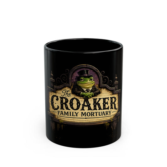 Croaker Mortuary Black Mug (11oz)