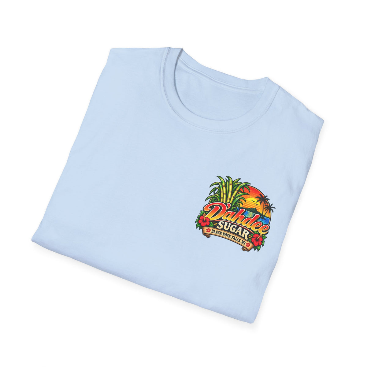 D’ahdee Sugar Company Tropical T-Shirt | Black Rock Falls WI | Vintage Island Graphic Tee