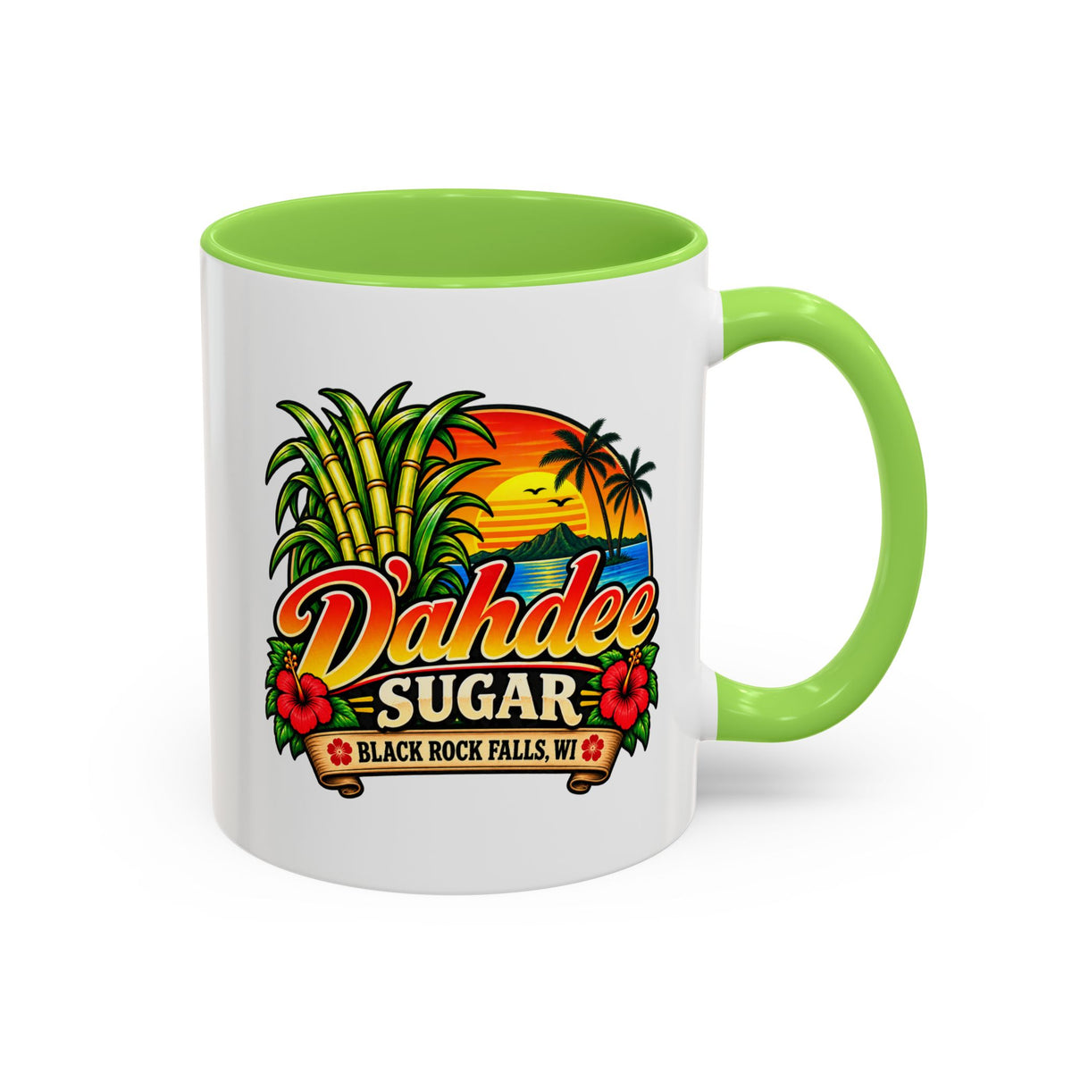D’ahdee Sugar Company – Tropical Island Coffee Mug | Black Rock Falls, WI | 11oz & 15oz