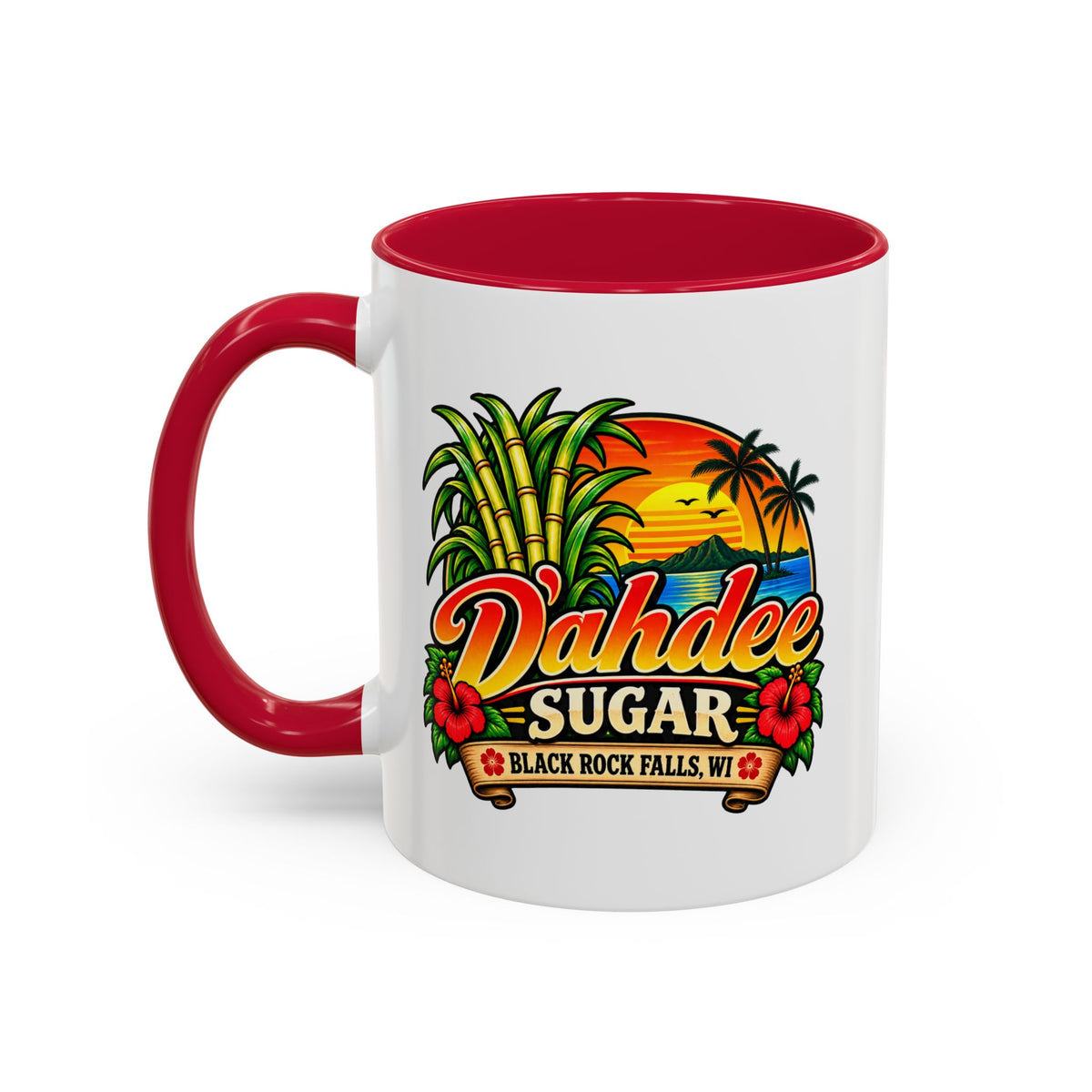 D’ahdee Sugar Company – Tropical Island Coffee Mug | Black Rock Falls, WI | 11oz & 15oz